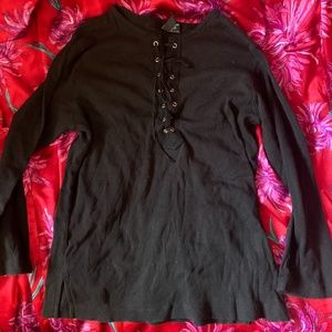 Black size M gothic lace up tunic